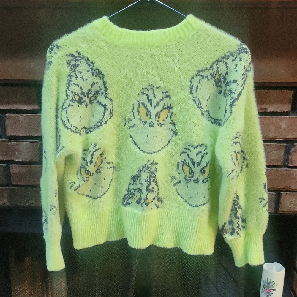Justice Grinch Knit Sweater in Green - Picture 4 of 5